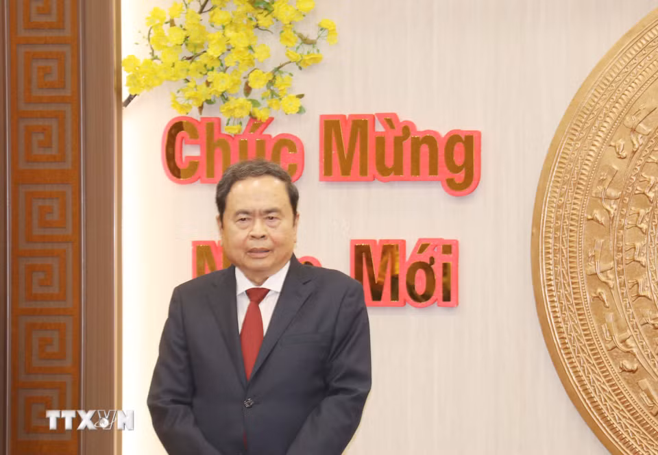 Chủ tịch Quốc hội Trần Thanh Mẫn phát biểu. (Ảnh: Ngọc Thiện/TTXVN)