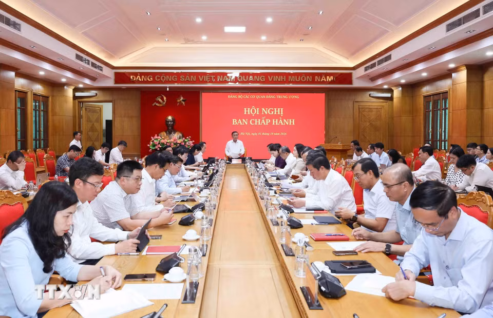 Hội nghị Ban Chấp hành Đảng bộ các cơ quan Đảng Trung ương. (Ảnh: Phương Hoa/TTXVN)