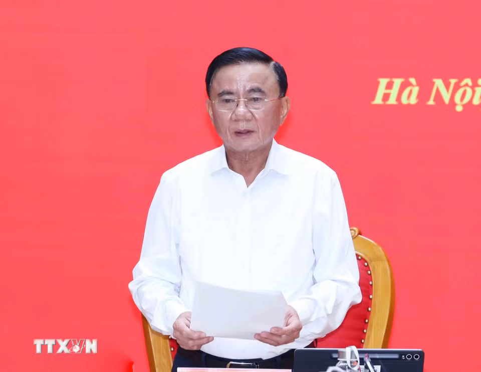 Thường trực Ban Bí thư Trần Cẩm Tú phát biểu chỉ đạo hội nghị. (Ảnh: Phương Hoa/TTXVN)