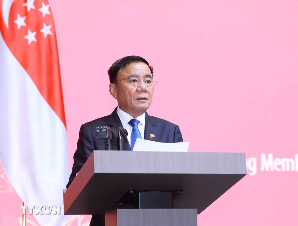 Thường trực Ban Bí thư Trần Cẩm Tú phát biểu tại Lễ kỷ niệm. (Ảnh: Phương Hoa/TTXVN)