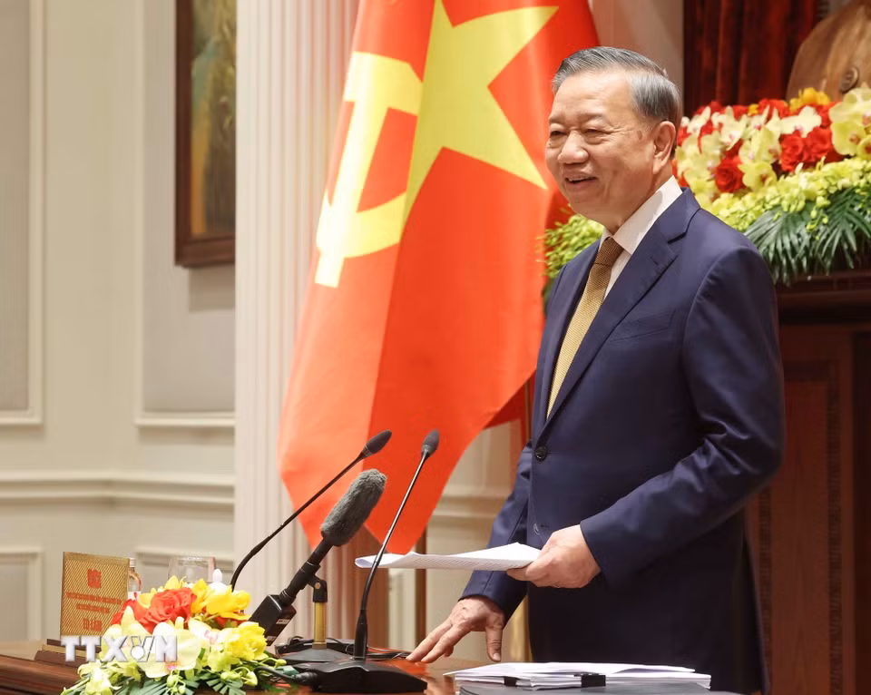 Tổng Bí thư, Chủ tịch nước Tô Lâm phát biểu. (Ảnh: Thống Nhất/TTXVN)