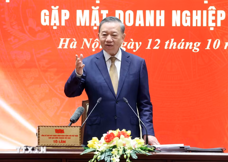 Tổng Bí thư, Chủ tịch nước Tô Lâm phát biểu. (Ảnh: Thống Nhất/TTXVN)