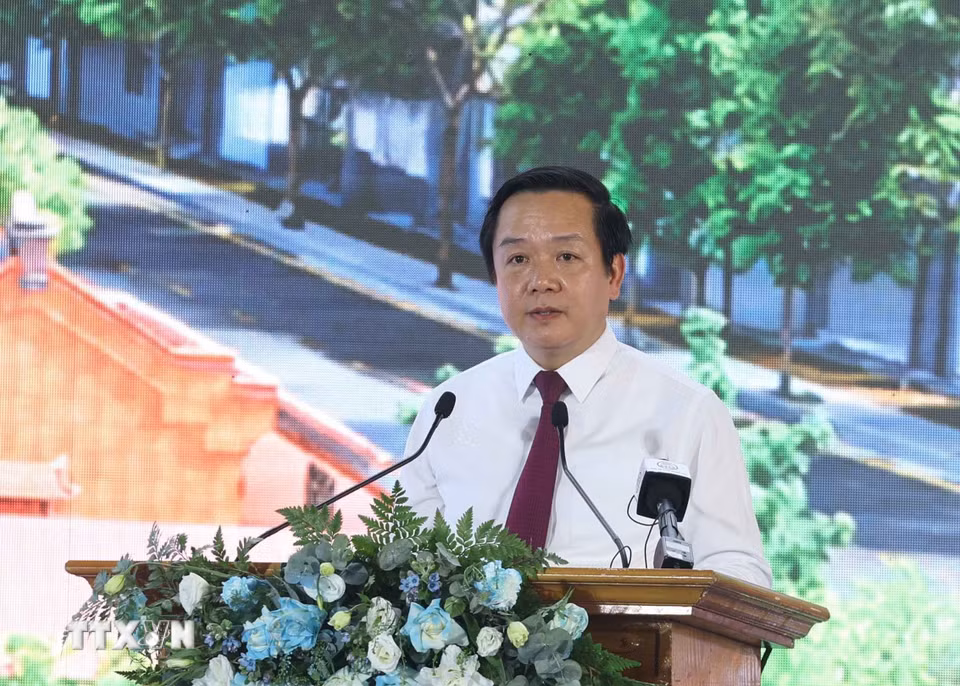 Ông Phạm Quang Ngọc, Ủy viên Trung ương Đảng, Bí thư Tỉnh ủy Hưng Yên phát biểu. *(Ảnh: Thống Nhất/TTXVN)