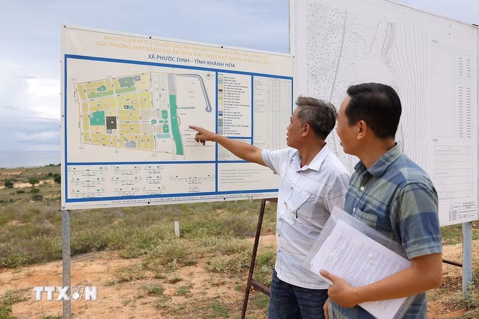 Sơ đồ khu tái định cư Nhà máy điện hạt nhân Ninh Thuận 1 có diện tích 65,6 ha, thuộc địa bàn xã Phước Dinh, tỉnh Khánh Hòa. (Ảnh: Vũ Sinh/TTXVN)