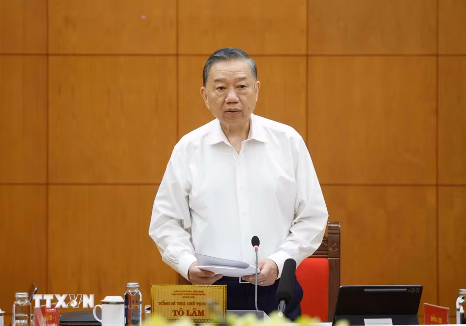 Tổng Bí thư, Chủ tịch nước Tô Lâm phát biểu. (Ảnh: Thống Nhất/TTXVN)