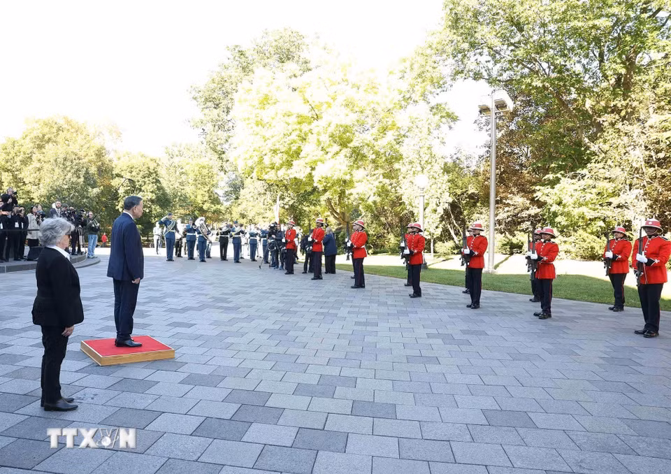 Lễ đón Tổng Bí thư, Chủ tịch nước Tô Lâm thăm cấp Nhà nước tới Canada- Ảnh 6. Lễ đón Tổng Bí thư, Chủ tịch nước Tô Lâm thăm cấp Nhà nước tới Canada- Ảnh 6.
