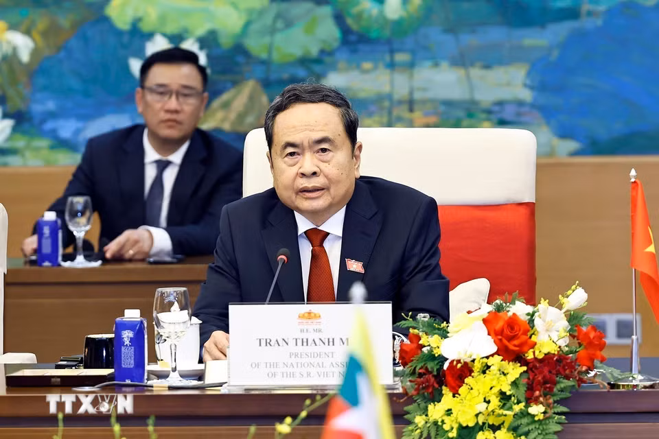 Chủ tịch Quốc hội Trần Thanh Mẫn phát biểu. (Ảnh: Doãn Tấn/TTXVN)