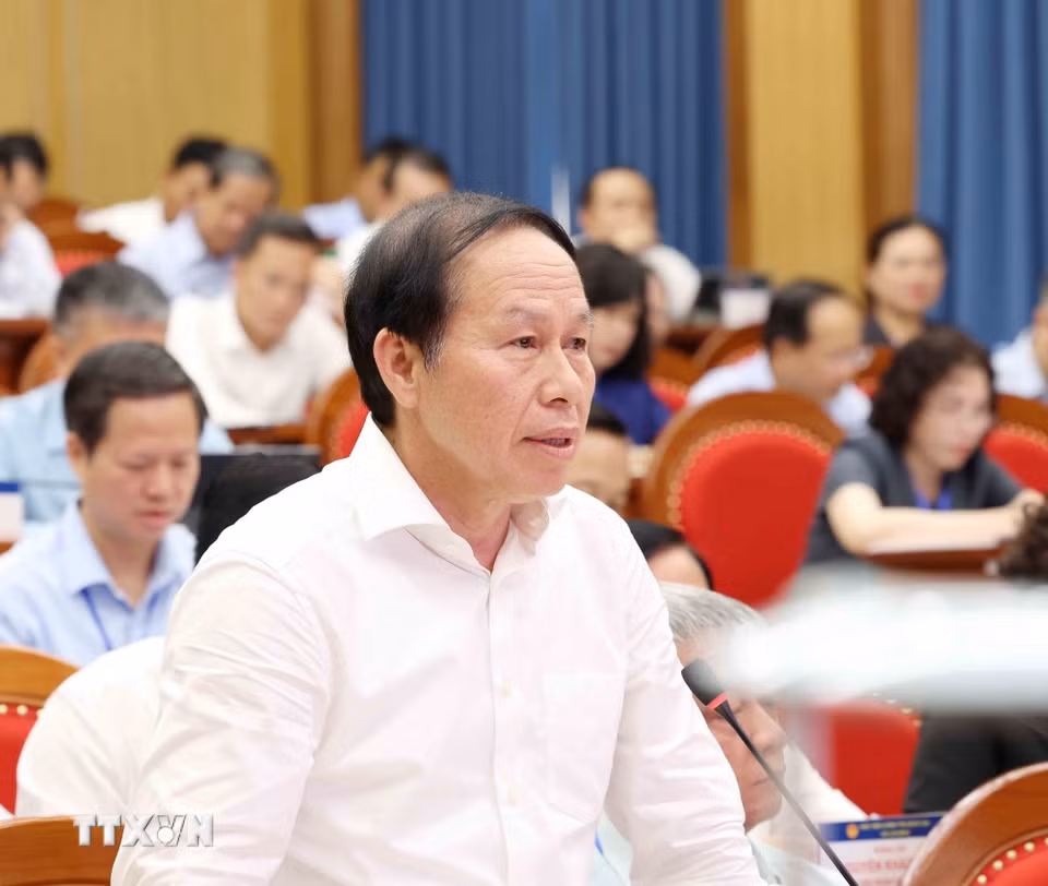 Đồng chí Lê Tiến Châu, Ủy viên Trung ương Đảng, Phó Thủ tướng Chính phủ, đại diện lớp học phát biểu. (Ảnh: Phương Hoa/TTXVN)