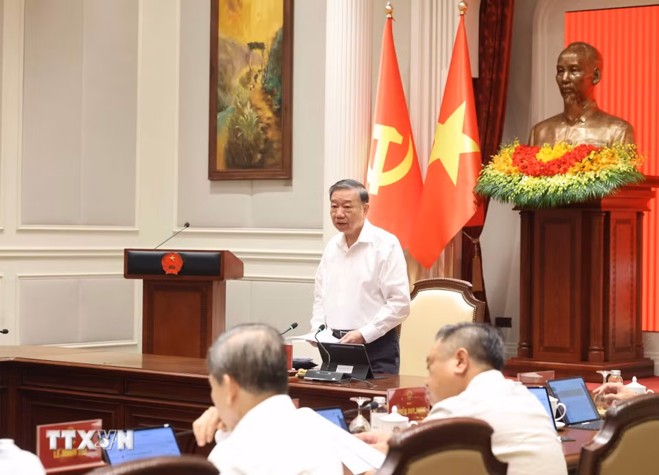 Tổng Bí thư, Chủ tịch nước Tô Lâm phát biểu chỉ đạo. (Ảnh: Thống Nhất/TTXVN)