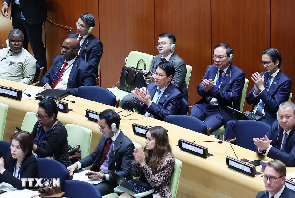 Chủ tịch nước Lương Cường dự sự kiện cấp cao toàn cầu đặc biệt về Hành động khí hậu. (Ảnh: Lâm Khánh/TTXVN)