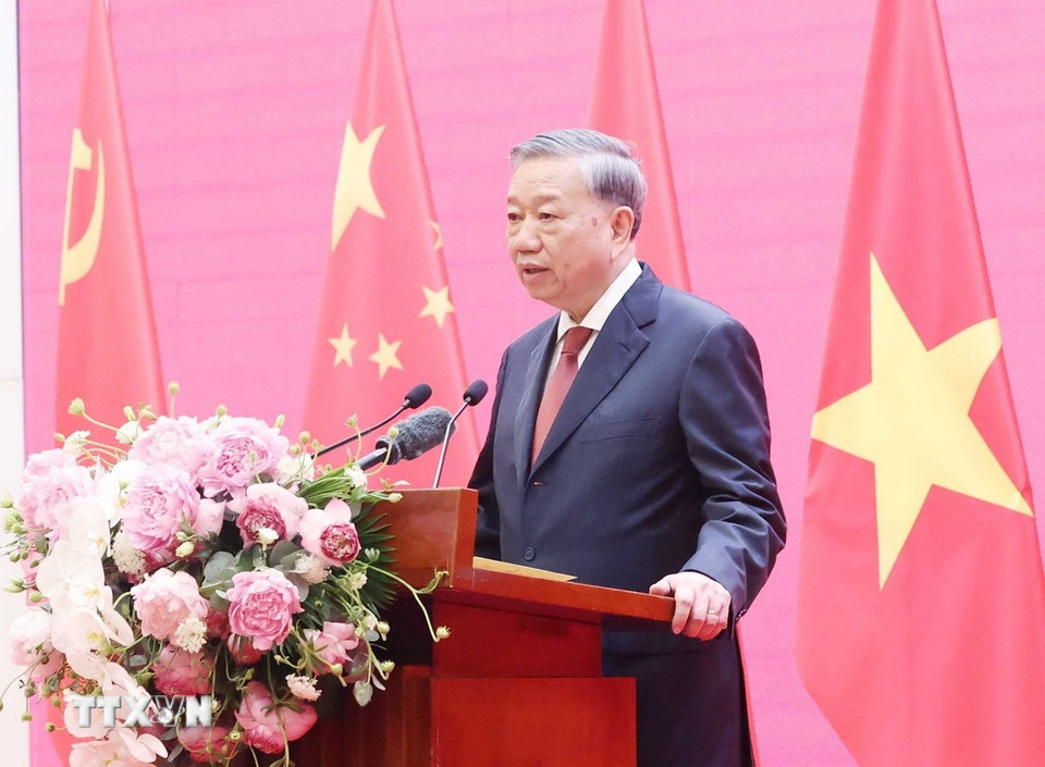 Tổng Bí thư Tô Lâm phát biểu. (Ảnh: Thống Nhất/TTXVN)