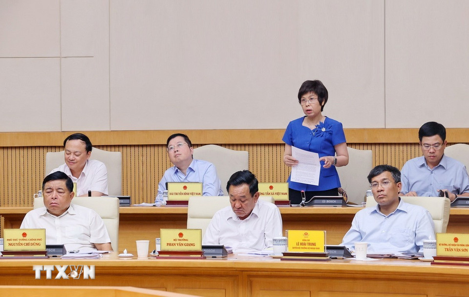 Tổng Giám đốc Thông tấn xã Việt Nam Vũ Việt Trang góp ý Dự thảo Luật Báo chí (sửa đổi). (Ảnh: Dương Giang/TTXVN)