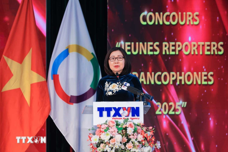Phó Tổng giám đốc TTXVN Đoàn Thị Tuyết Nhung phát biểu. (Ảnh: Hoàng Hiếu/TTXVN)