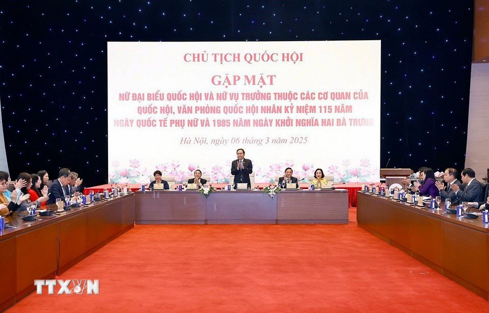 Chủ tịch Quốc hội Trần Thanh Mẫn phát biểu. (Ảnh: Doãn Tấn/TTXVN)