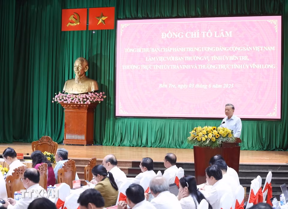 Tổng Bí thư Tô Lâm phát biểu chỉ đạo. (Ảnh: Thống Nhất/TTXVN)