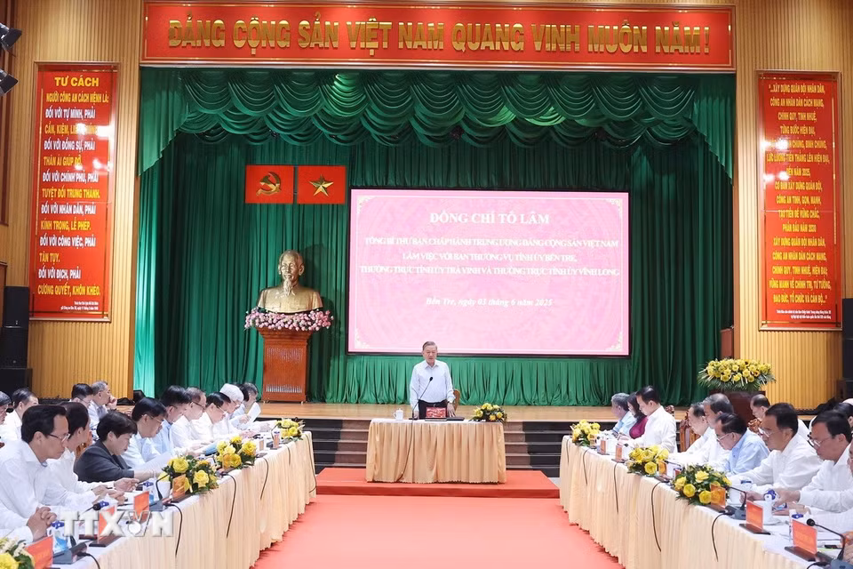 Tổng Bí thư Tô Lâm phát biểu chỉ đạo. (Ảnh: Thống Nhất/TTXVN)