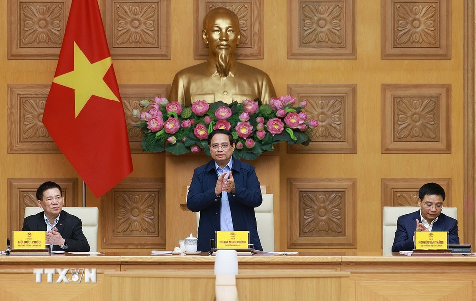 Thủ tướng Phạm Minh Chính chủ trì Phiên họp lần thứ 2 của Ban Chỉ đạo. (Ảnh: Dương Giang/TTXVN)