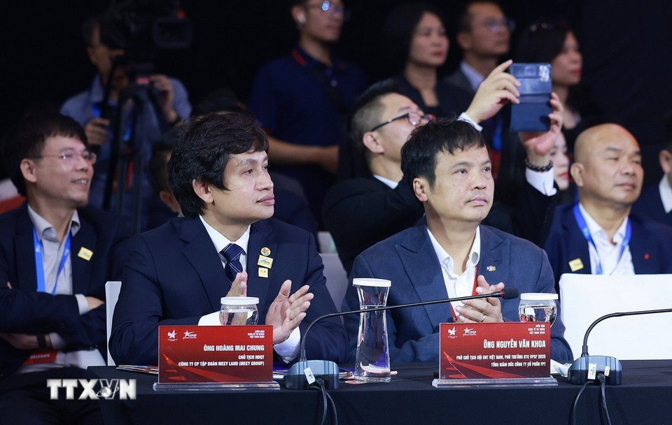 Các đại biểu tham dự Phiên đối thoại cấp cao Diễn đàn Kinh tế tư nhân Việt Nam (VPSF) 2025. (Ảnh: Dương Giang/TTXVN)