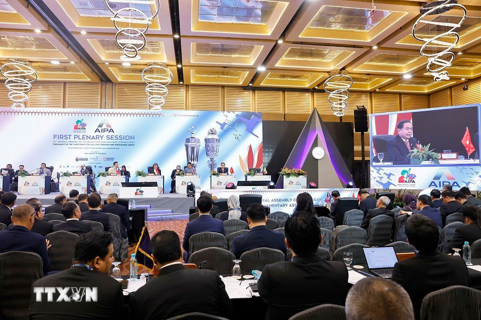 Chủ tịch Quốc hội Trần Thanh Mẫn phát biểu tại Phiên toàn thể thứ nhất. (Ảnh: Doãn Tấn/TTXVN)