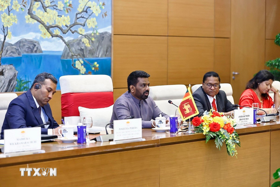 Tổng thống Sri Lanka Anura Kumara Dissanayaka phát biểu. (Ảnh: Doãn Tấn/TTXVN)