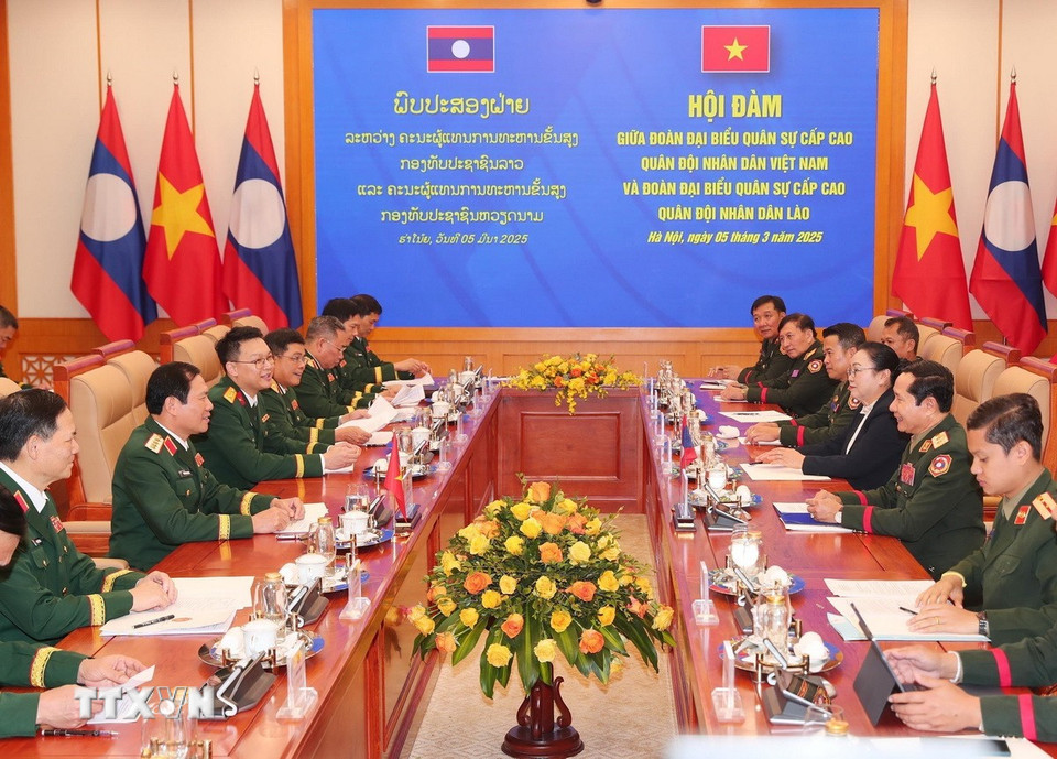 Quang cảnh buổi hội đàm. (Ảnh: Trọng Đức/TTXVN)