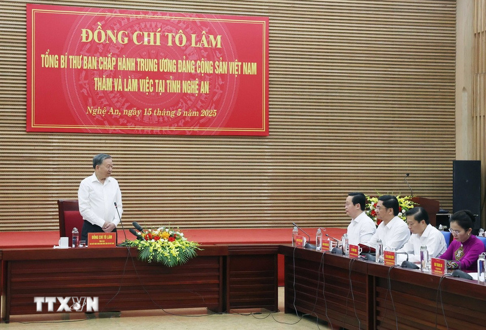 Tổng Bí thư Tô Lâm phát biểu. (Ảnh: Thống Nhất/TTXVN)