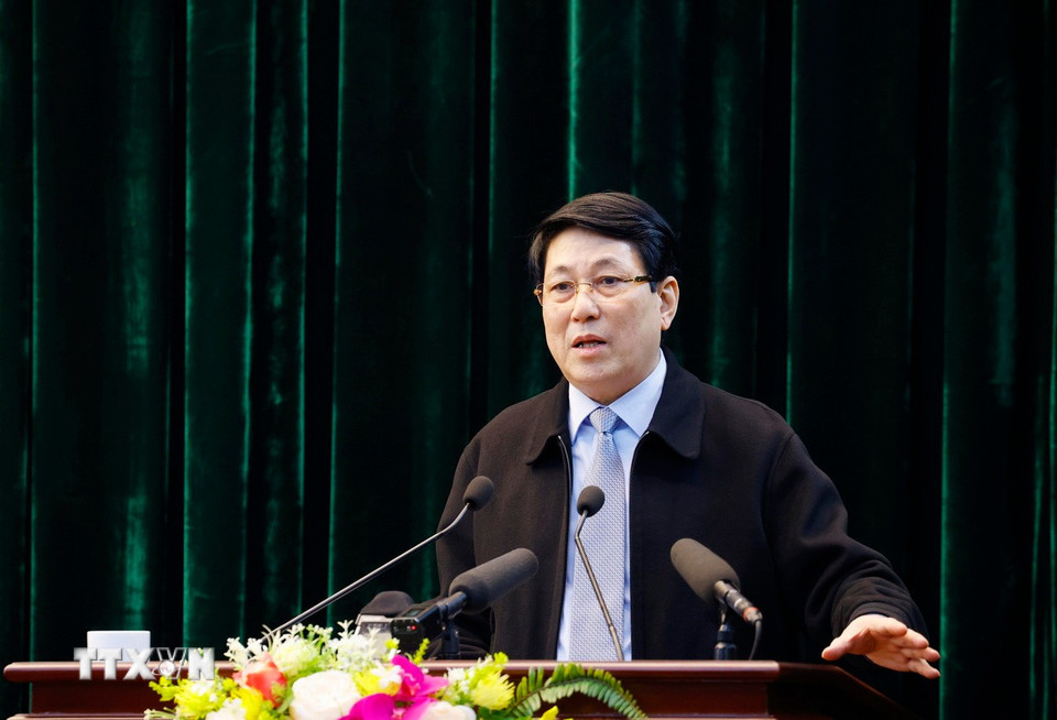 Chủ tịch nước Lương Cường phát biểu chỉ đạo. (Ảnh: Lâm Khánh/TTXVN)