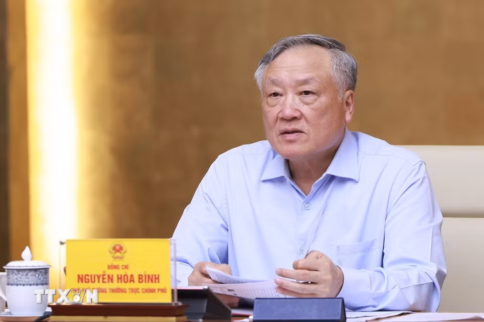 Phó Thủ tướng Thường trực Nguyễn Hòa Bình phát biểu. (Ảnh: Dương Giang/TTXVN)