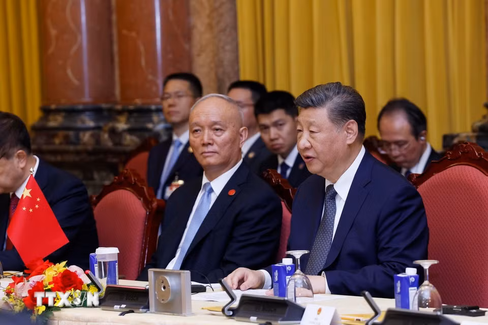 Tổng Bí thư, Chủ tịch nước Trung Quốc Tập Cận Bình phát biểu. (Ảnh: Lâm Khánh/TTXVN)