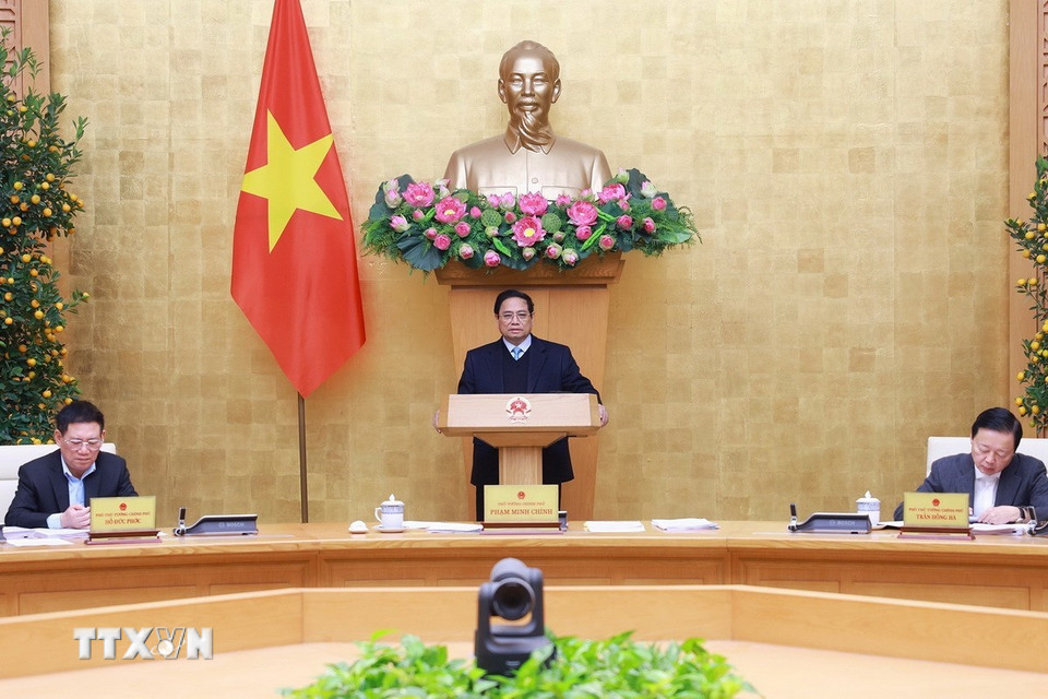 Phiên họp Chính phủ thường kỳ tháng 1/2025. (Ảnh: Dương Giang/TTXVN)