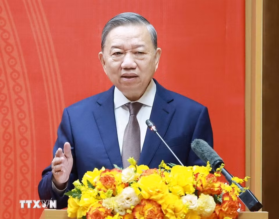 Tổng Bí thư Tô Lâm phát biểu. (Ảnh: Thống Nhất/TTXVN)