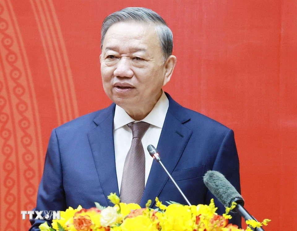 Tổng Bí thư Tô Lâm phát biểu. (Ảnh: Thống Nhất/TTXVN)