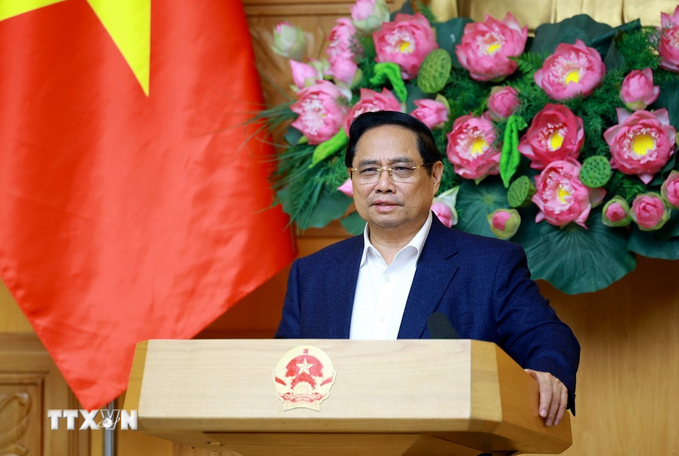 Thủ tướng Phạm Minh Chính chủ trì Phiên họp thứ 4 của Ban Chỉ đạo Trung ương về chính sách nhà ở và thị trường bất động sản. (Ảnh: Dương Giang/TTXVN)