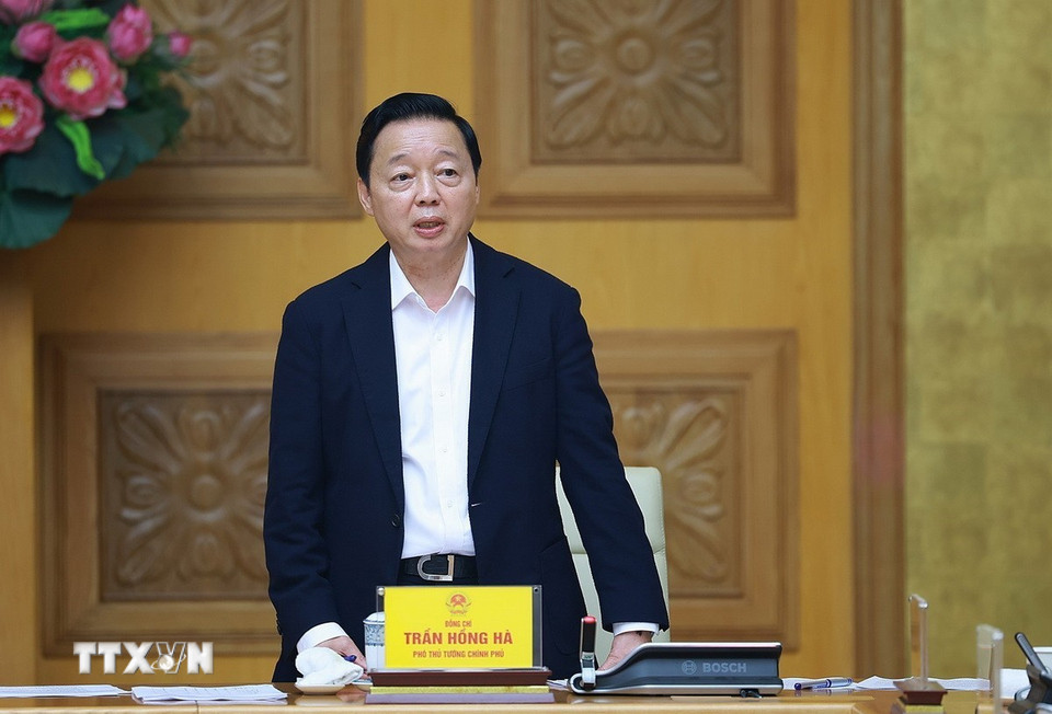 Phó Thủ tướng Trần Hồng Hà phát biểu. (Ảnh: Dương Giang/TTXVN)