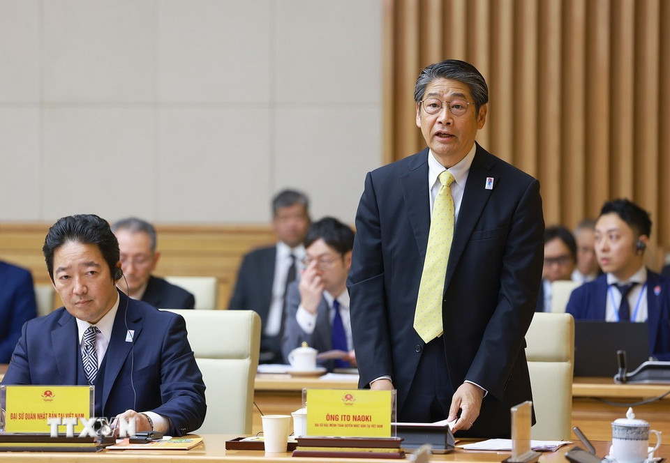 Đại sứ Nhật Bản tại Việt Nam Ito Naoki phát biểu. (Ảnh: Dương Giang/TTXVN)
