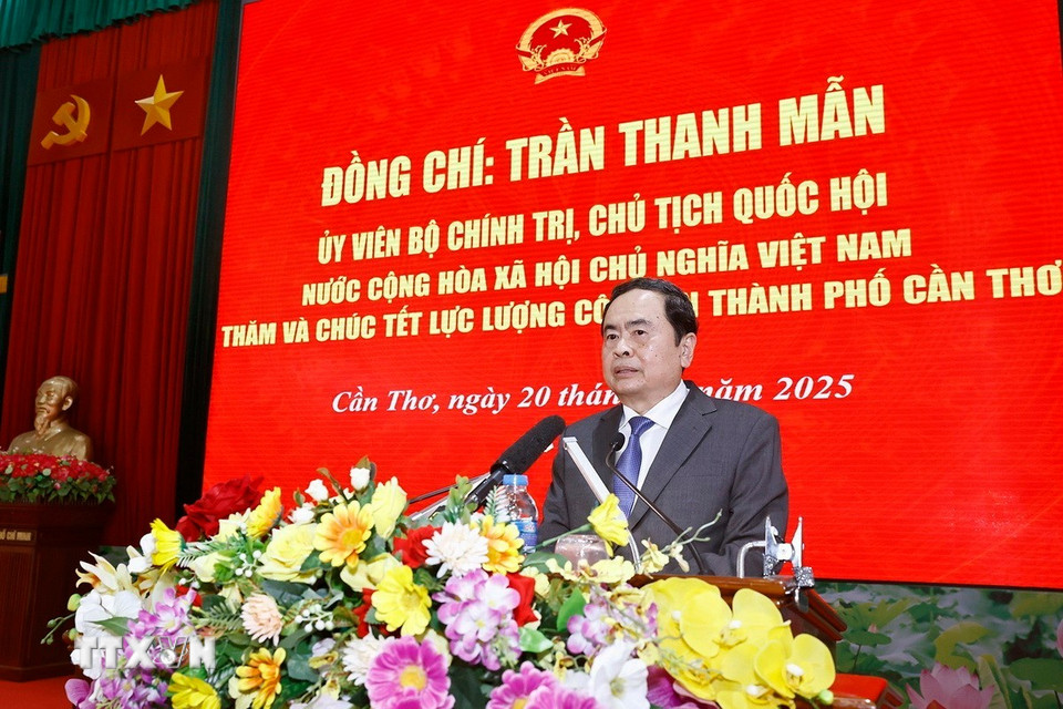 Chủ tịch Quốc hội Trần Thanh Mẫn phát biểu. (Ảnh: Doãn Tấn/TTXVN)