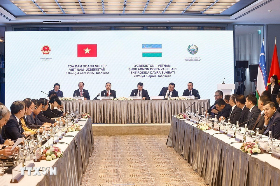 Chủ tịch Quốc hội Trần Thanh Mẫn dự Tọa đàm Doanh nghiệp Uzbekistan-Việt Nam. (Ảnh: Doãn Tấn/TTXVN)