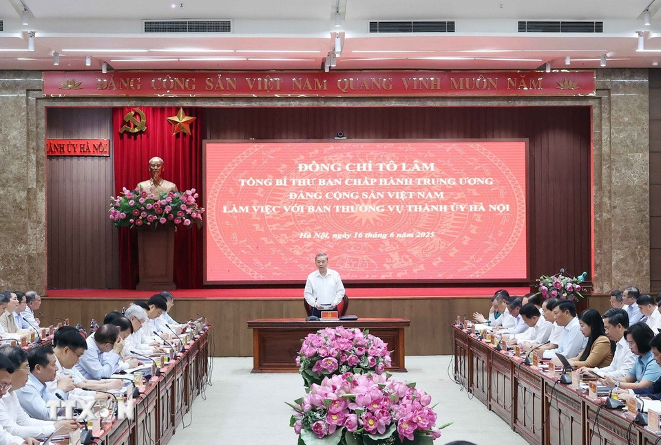 Tổng Bí thư Tô Lâm phát biểu. (Ảnh: Thống Nhất/TTXVN)