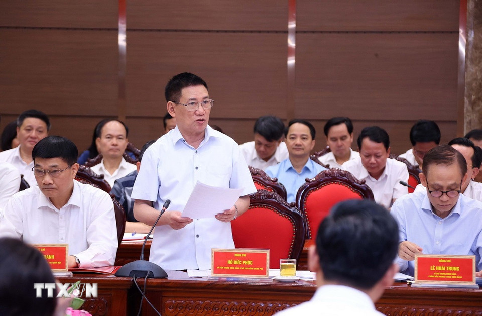 Phó Thủ tướng Chính phủ Hồ Đức Phớc phát biểu. (Ảnh: Văn Điệp/TTXVN)