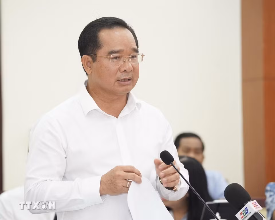 Ông Nguyễn Văn Được, Phó Bí thư Thành ủy Thành phố Hồ Chí Minh (mới) nhiệm kỳ 2020-2025, giữ chức vụ Chủ tịch Ủy ban Nhân dân Thành phố Hồ Chí Minh (mới) nhiệm kỳ 2021-2026. (Ảnh: Thu Hương/TTXVN)