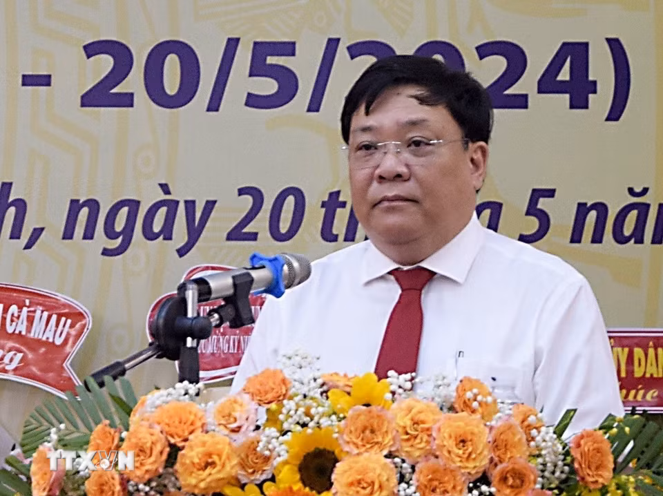Ông Phạm Thành Ngại, Phó Bí thư Tỉnh ủy Cà Mau (mới) nhiệm kỳ 2020-2025, giữ chức vụ Chủ tịch Ủy ban Nhân dân tỉnh Cà Mau (mới) nhiệm kỳ 2021-2026. (Ảnh: Huỳnh Anh/TTXVN)