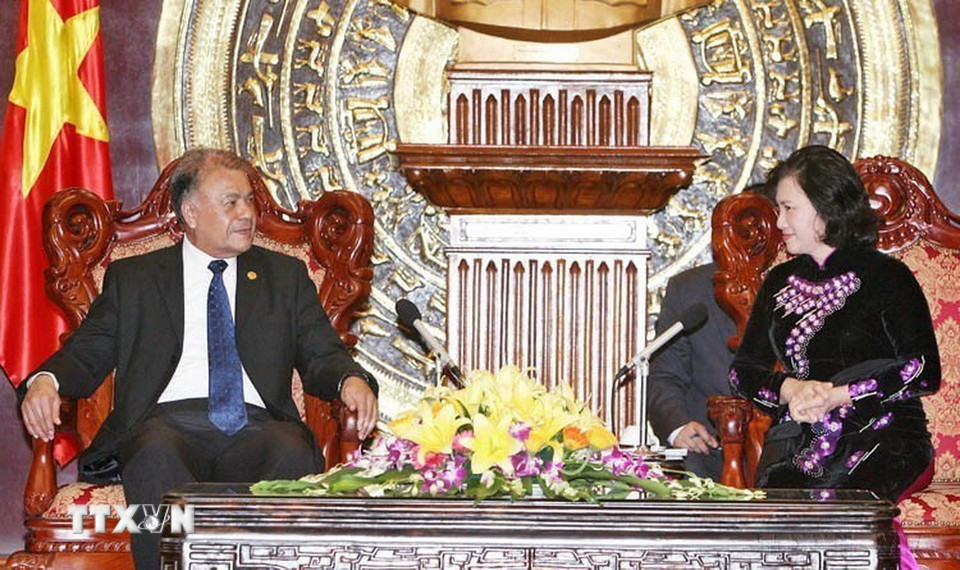 Phó Chủ tịch Quốc hội Nguyễn Thị Kim Ngân tiếp đồng chí Alberto Anaya Gutierrez, Tổng Bí thư Đảng Lao động Mexico, Hạ Nghị sỹ Liên bang, Chủ tịch Nhóm Nghị sỹ hữu nghị Mexico-Việt Nam thăm và làm việc tại Việt Nam (8/5/2014). (Ảnh: Thống Nhất/TTXVN)