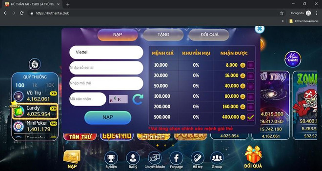 Lại xuất hiện thêm một game cờ bạc trá hình trên Internet ảnh 1