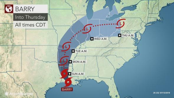 Hàng triệu người dân Mỹ tại Louisiana đối mặt với lũ lụt do bão Barry ảnh 1