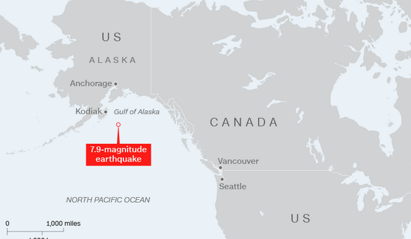 Mỹ dỡ bỏ cảnh báo sóng thần sau động đất mạnh tại Alaska ảnh 1