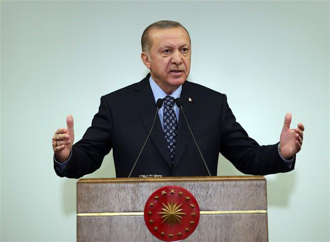 Tổng thống Thổ Nhĩ Kỳ Recep Tayyip Erdogan. (Ảnh: AFP/TTXVN) Tổng thống Thổ Nhĩ Kỳ gửi thư cho người đồng cấp Mỹ Donald Trump ảnh 1
