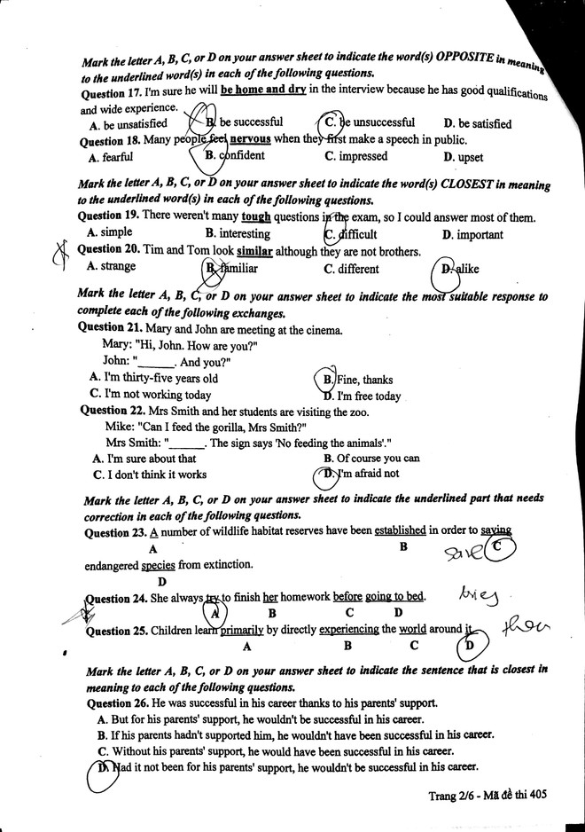 Đề thi, gợi ý giải đề môn Tiếng Anh kỳ thi THPT Quốc gia năm 2017 ảnh 3