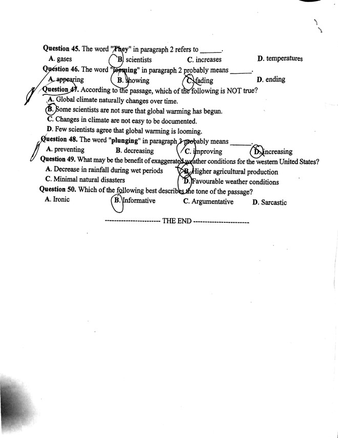 Đề thi, gợi ý giải đề môn Tiếng Anh kỳ thi THPT Quốc gia năm 2017 ảnh 7