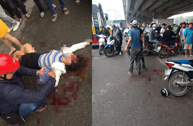 Hiện trường vụ việc. (Ảnh: Otofun) Hà Nội: Nghi mâu thuẫn gia đình, một phụ nữ bị chém thương nặng ảnh 1
