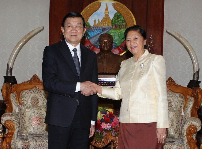 Chủ tịch nước Trương Tấn Sang hội kiến các lãnh đạo Lào ảnh 2